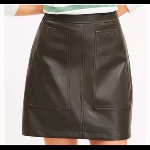 Loft Elegant Black Faux Leather Skirt